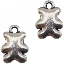 Metalen bedel beer Antiek zilver 15x11 mm